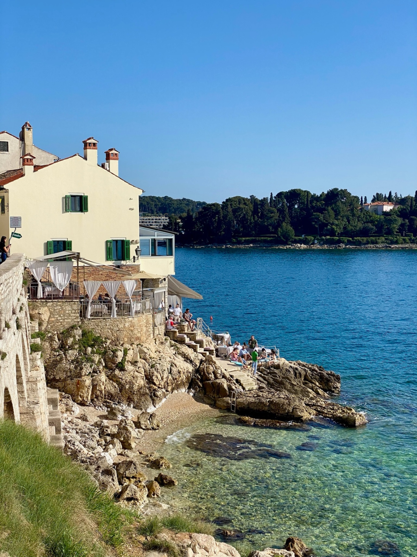 Cliffside terrace overlooking the Adriatic near Rovinj